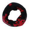 Black Red Skull & Crossbones Fleece Snood